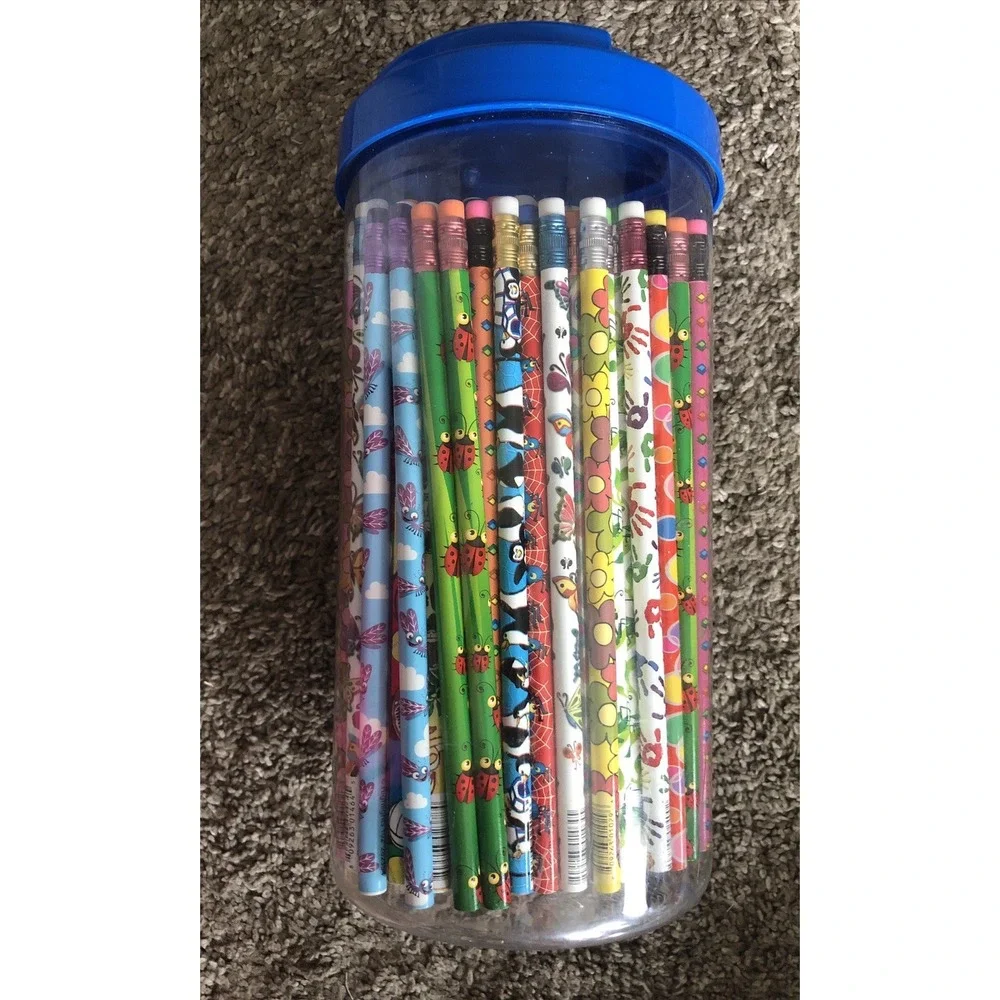 Cute School Pencils #2 Lead 150 Count In A Vintage Highlights Pencil Keeper New